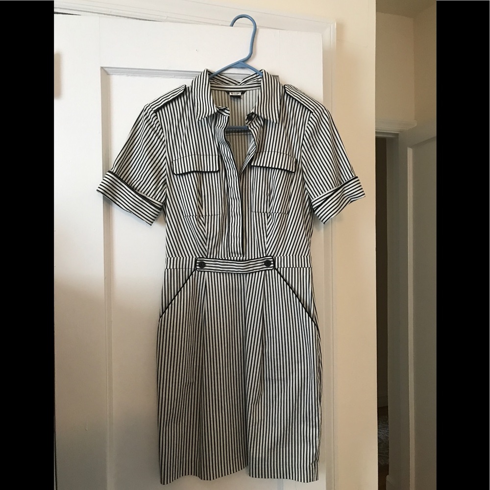 Club Monaco Black & White Striped Dress